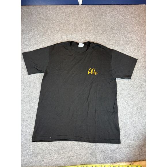 Vintage 90s McDonalds Employee Uniform Company Work Shirt Mens Large Black Retro - Picture 2 of 7